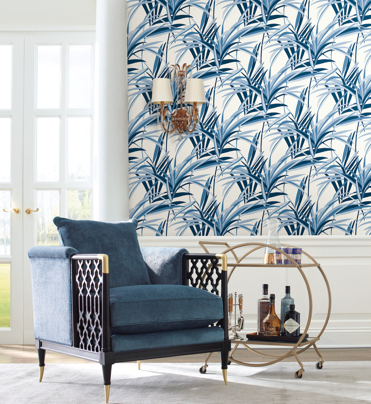 York TC2602 Tropical Paradise Blue & White Wallpaper