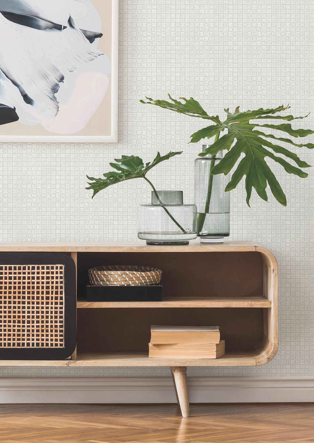 York TC2612 Paradise Island Weave Light Grey Wallpaper