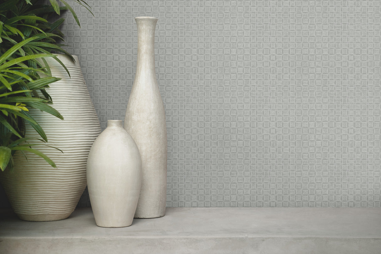 York TC2615 Paradise Island Weave Grey Wallpaper