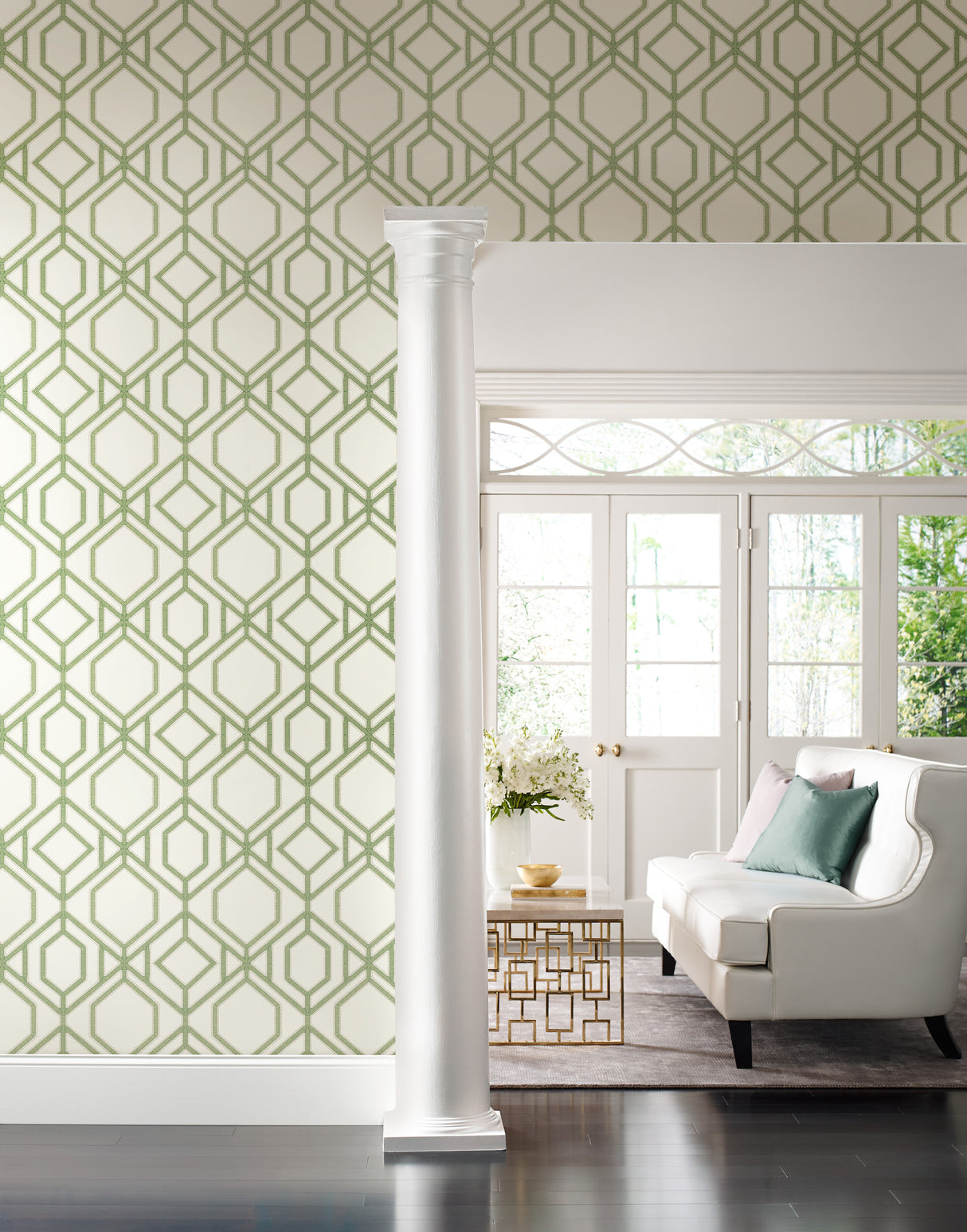 York TC2631 Sawgrass Trellis Green Wallpaper