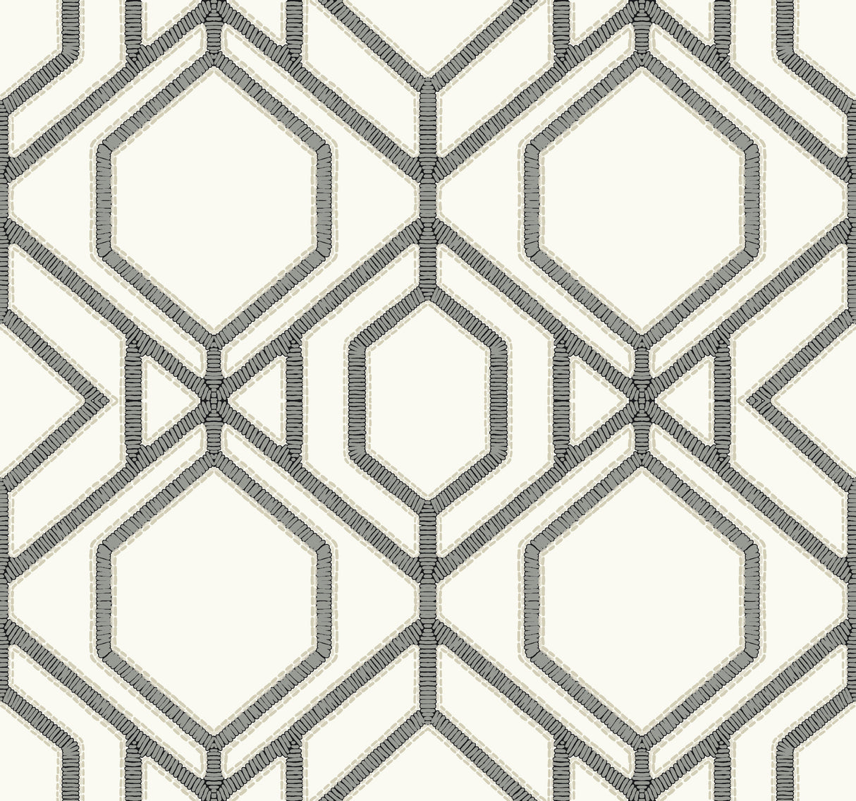York TC2632 Sawgrass Trellis White & Grey Wallpaper