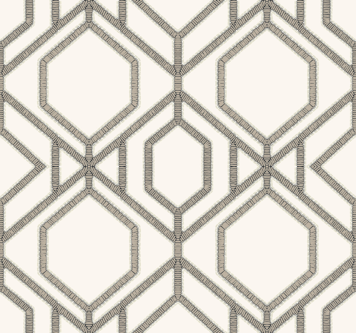 York TC2635 Sawgrass Trellis White & Taupe Wallpaper