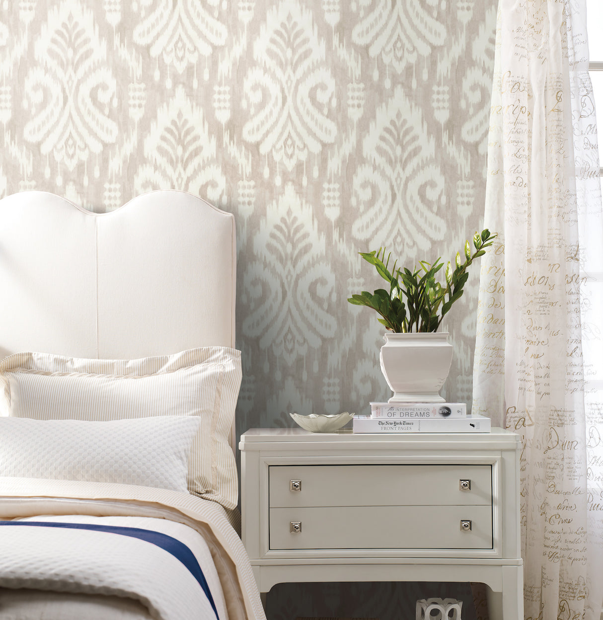 York TC2642 Hawthorne Ikat Taupe Wallpaper
