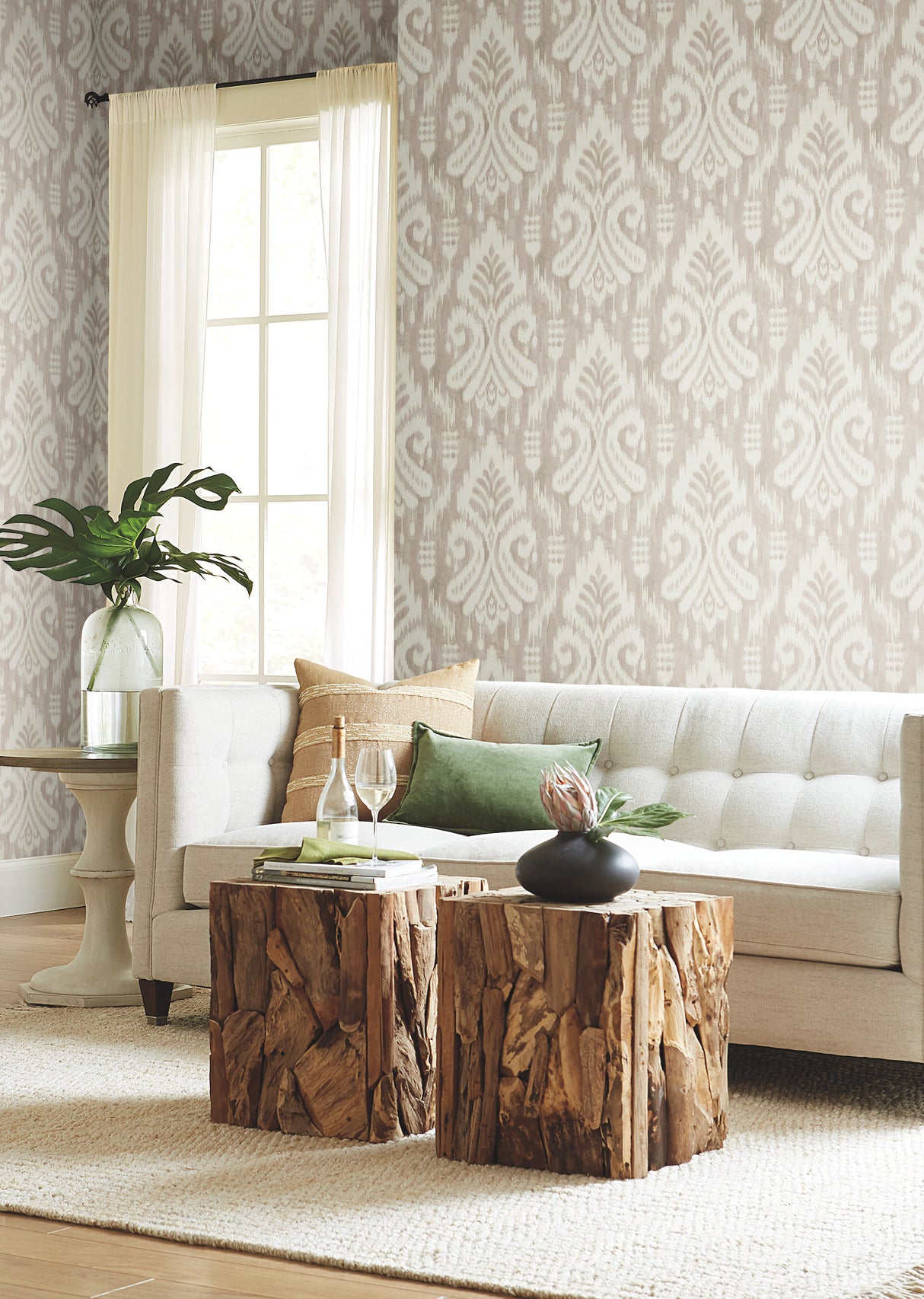 York TC2642 Hawthorne Ikat Taupe Wallpaper