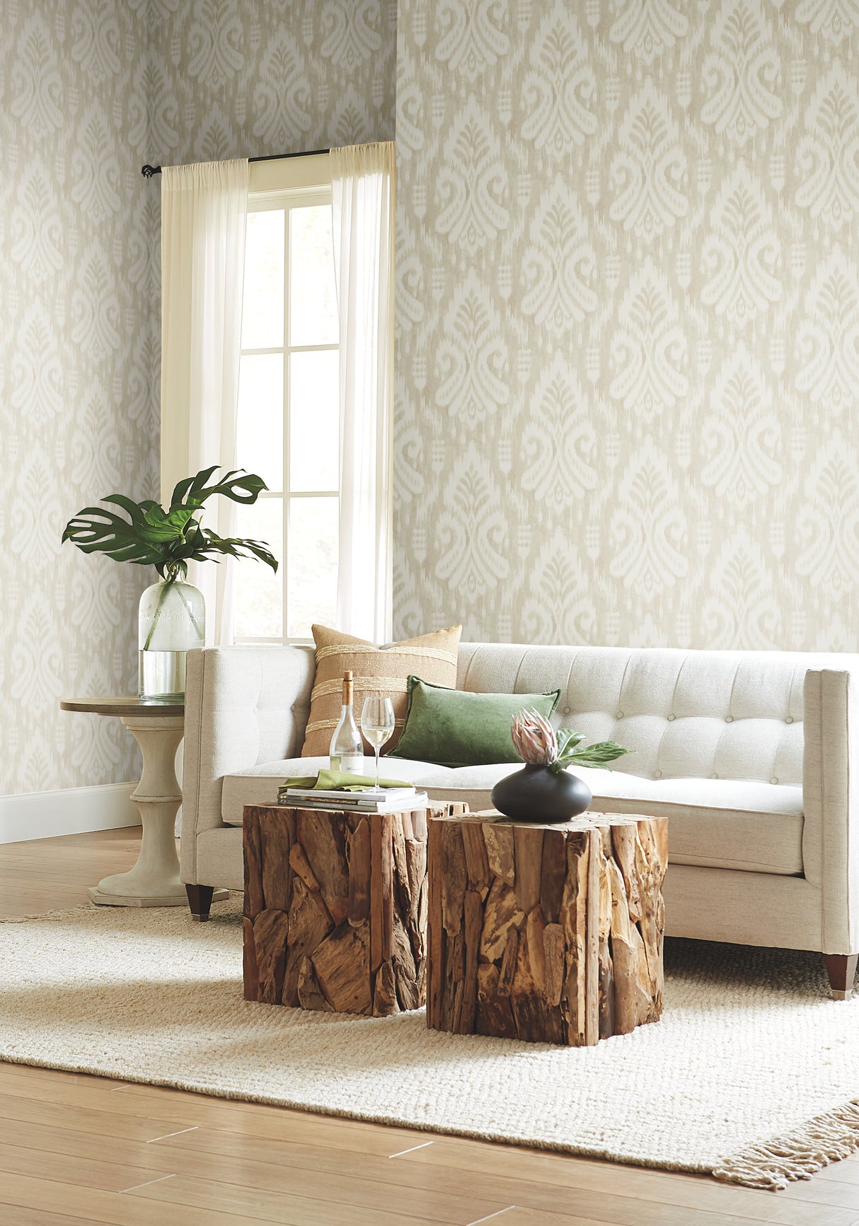 York TC2647 Hawthorne Ikat Beige Wallpaper