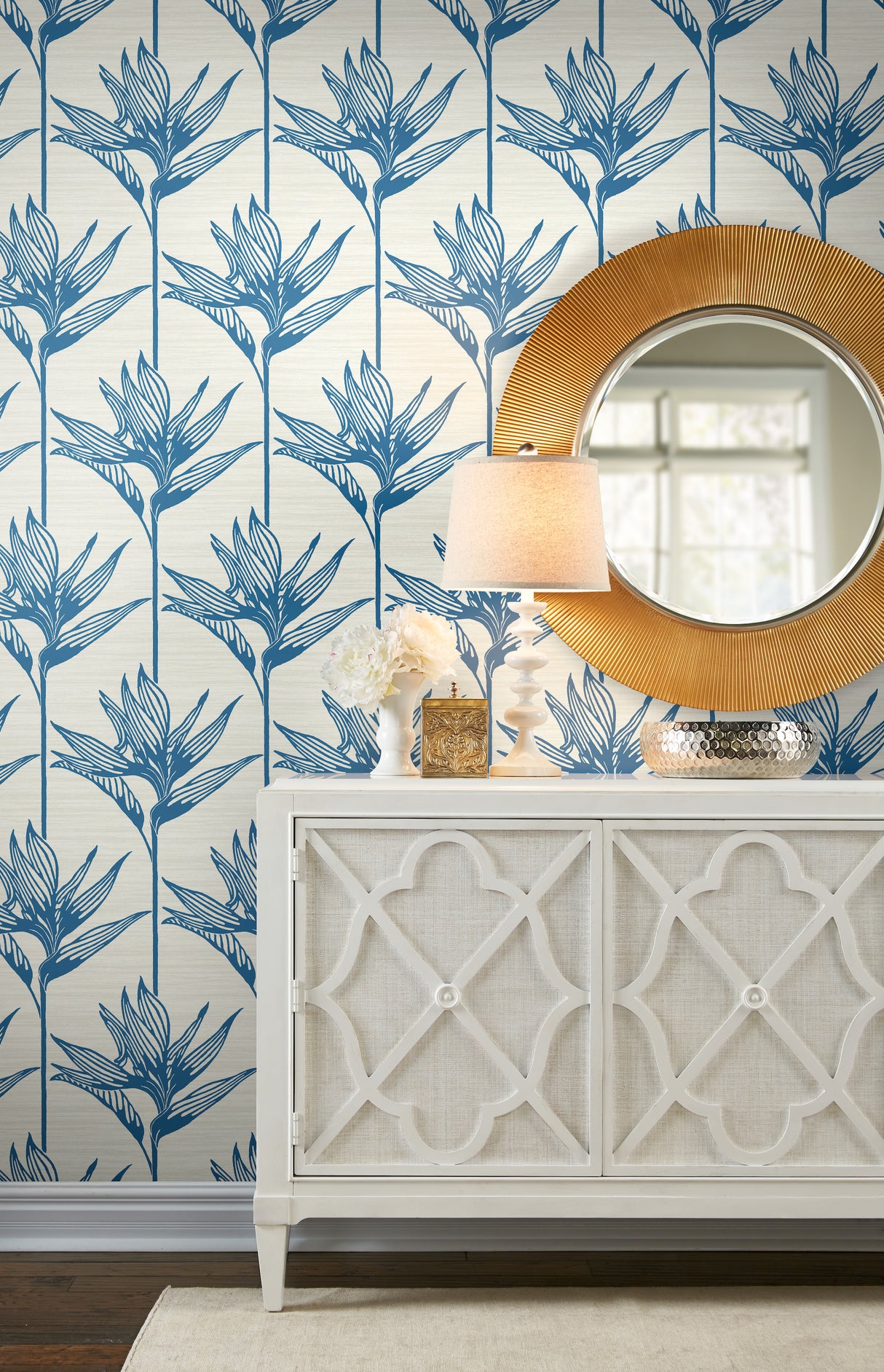 York TC2671 Bird of Paradise Blue Wallpaper