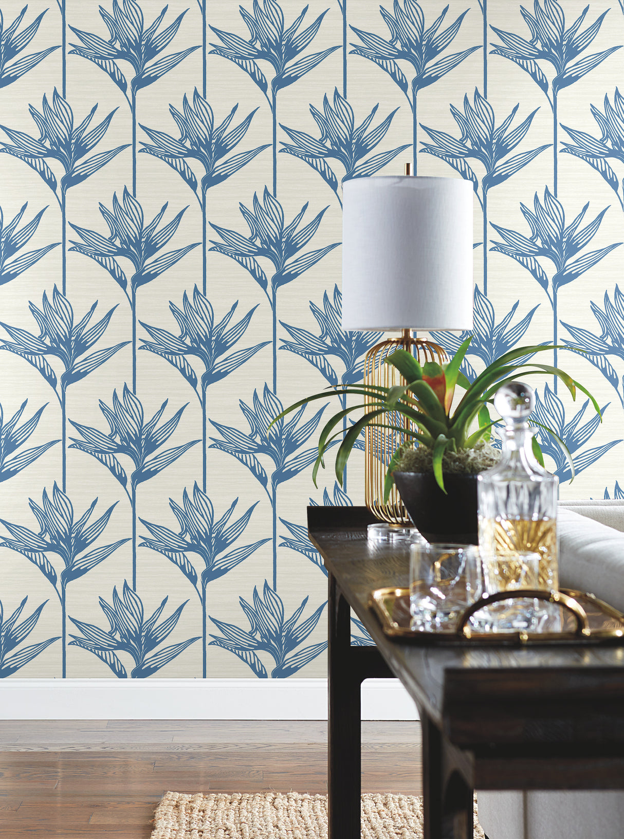 York TC2671 Bird of Paradise Blue Wallpaper