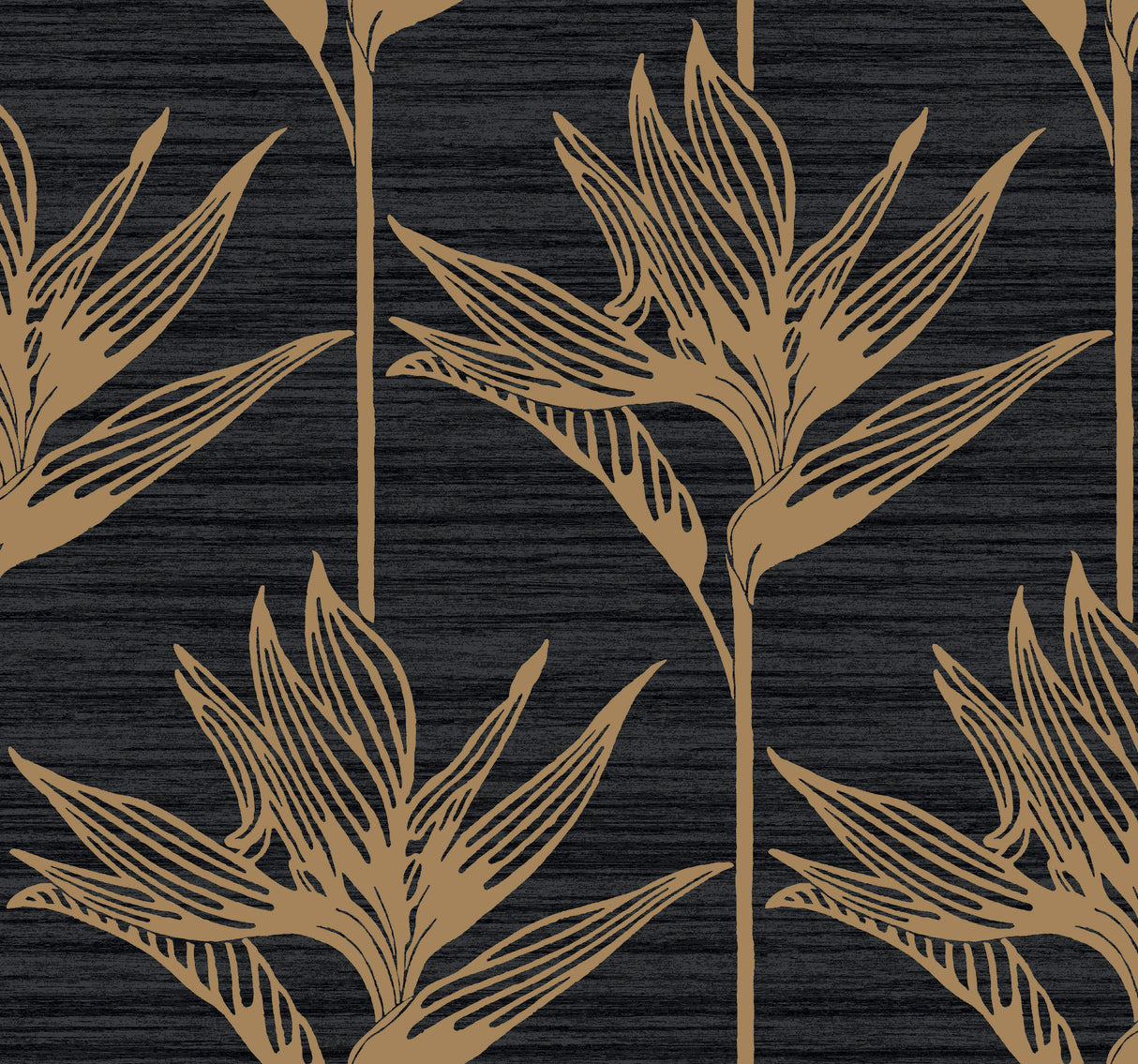 York TC2674 Bird of Paradise Black & Gold Wallpaper