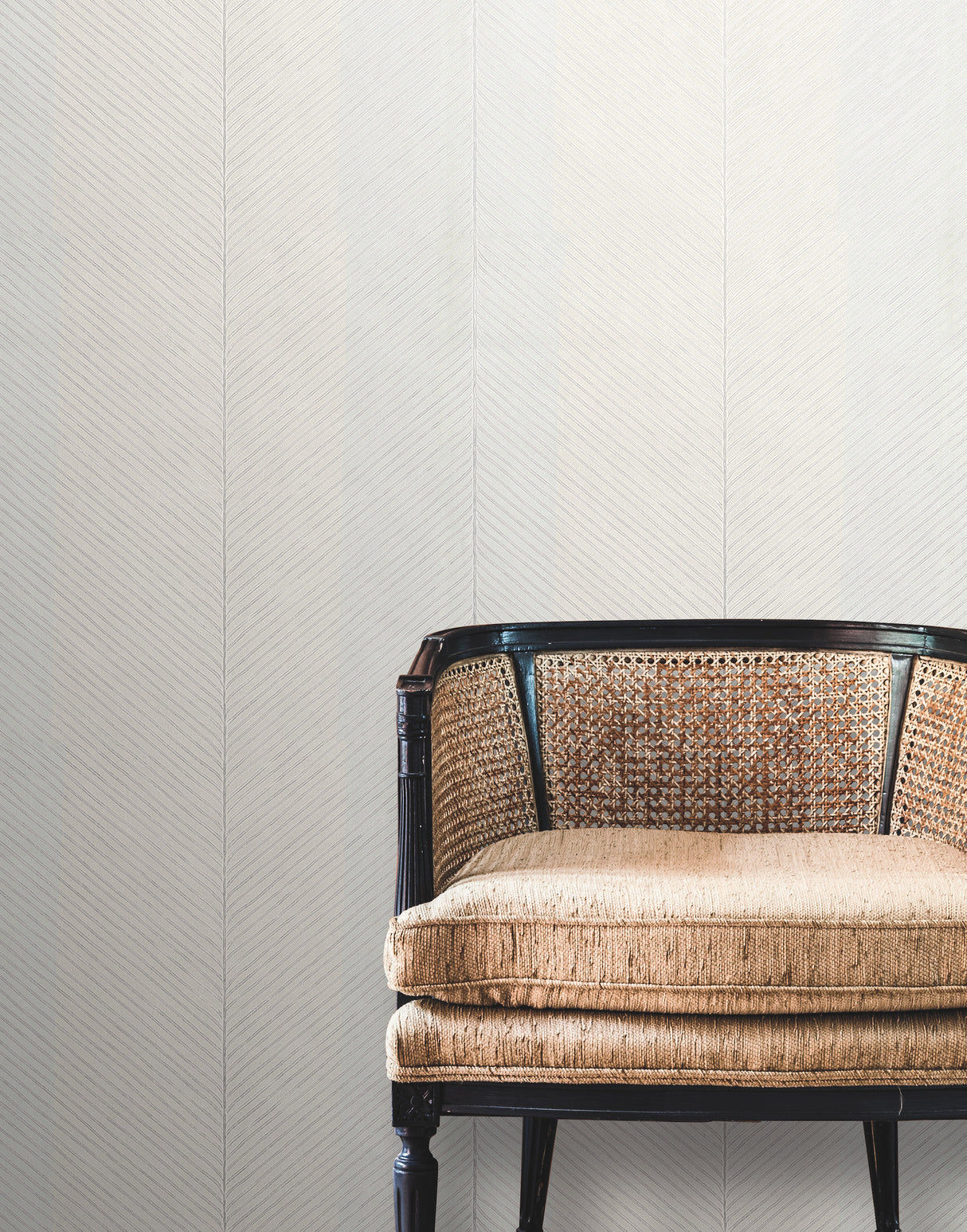 York TC2692 Palm Chevron White & Silver Wallpaper