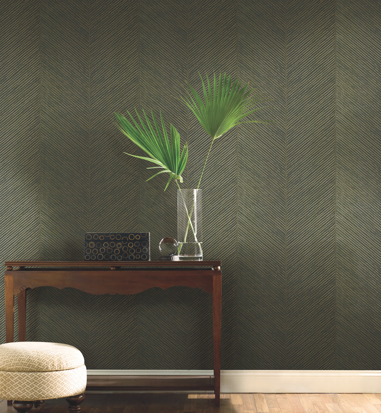 York TC2693 Palm Chevron Wallpaper