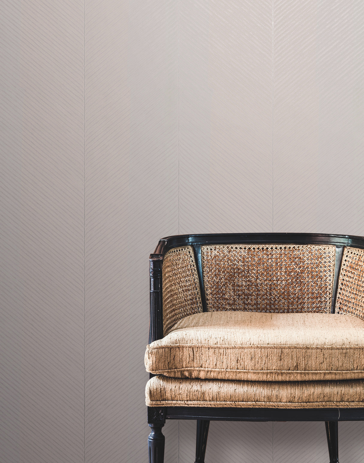 York TC2698 Palm Chevron Grey & Silver Wallpaper