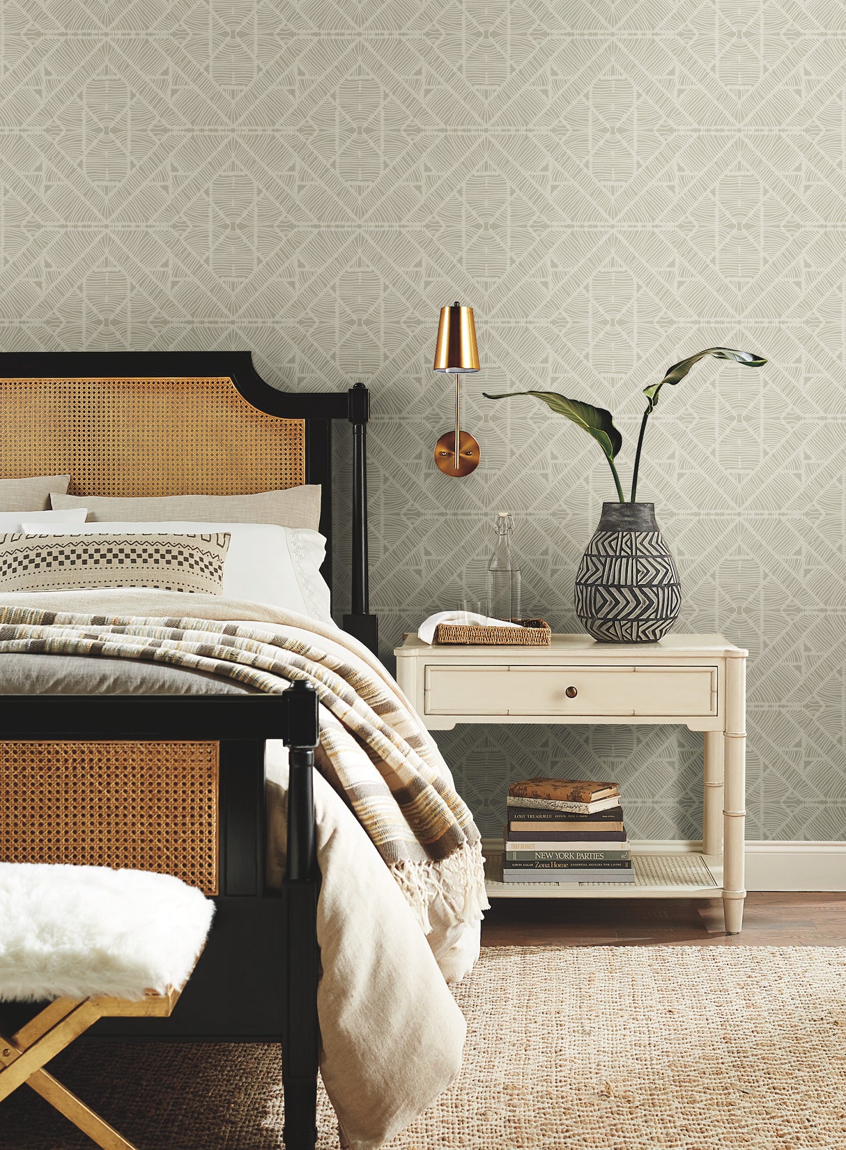 York TC2703 Diamond Macrame Taupe Wallpaper