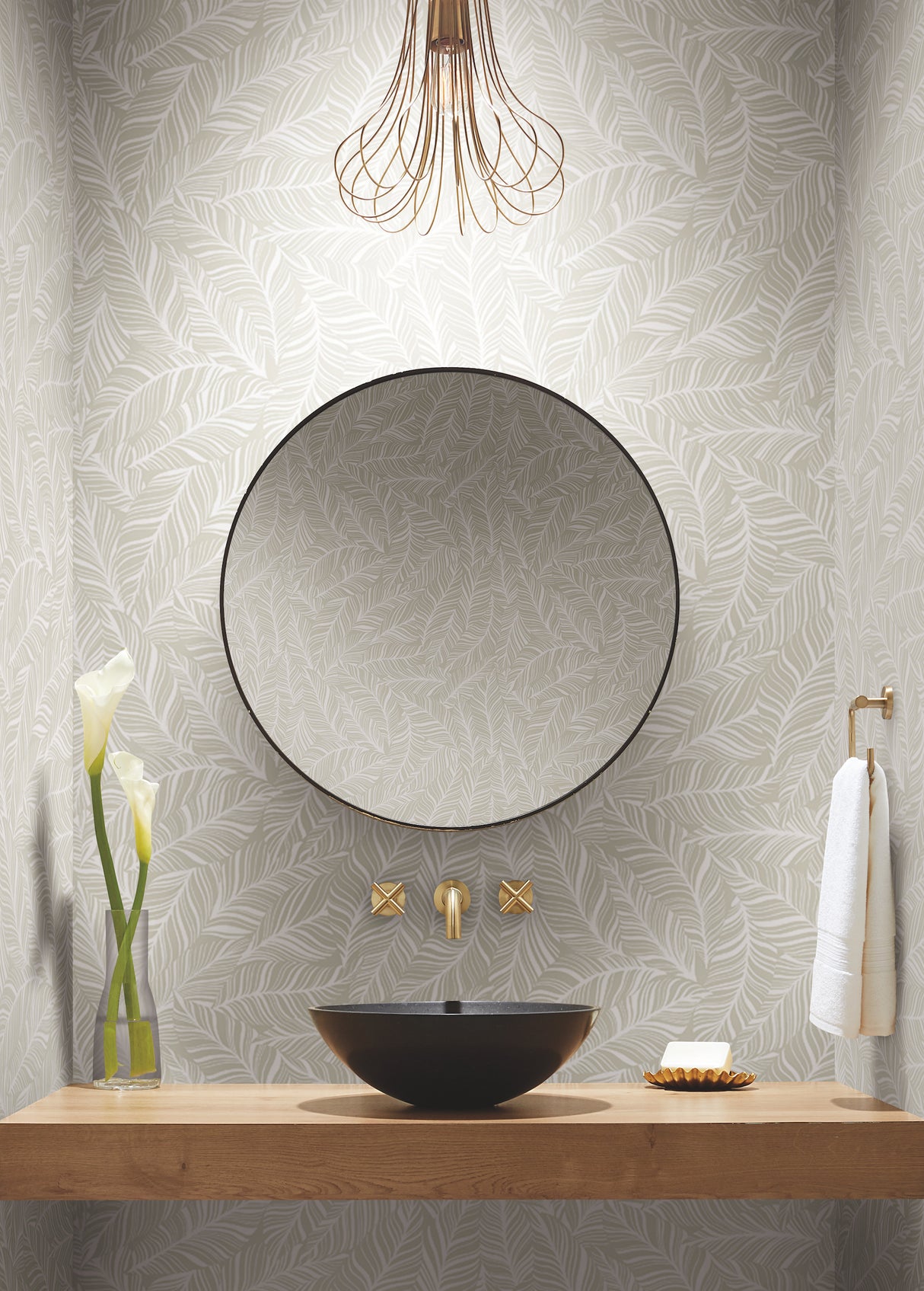 York TC2714 Rainforest Canopy Pearl Wallpaper