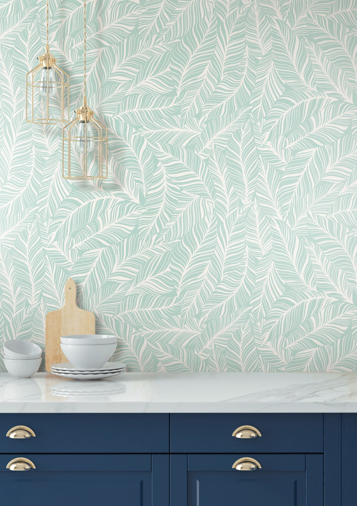 York TC2716 Rainforest Canopy Aqua Wallpaper