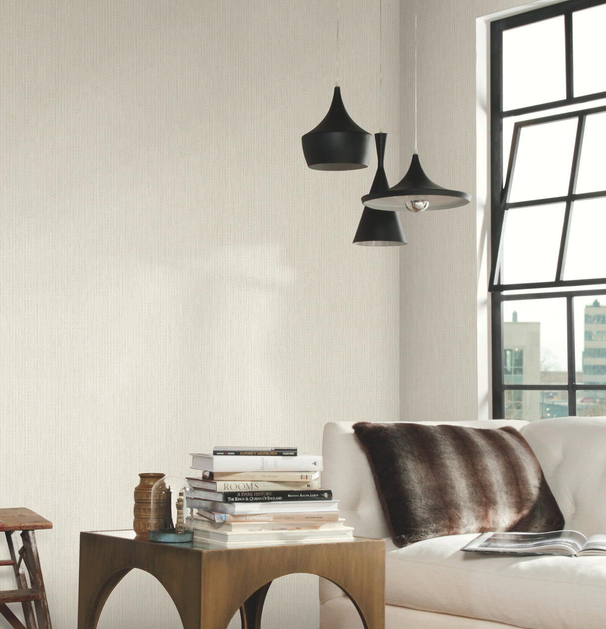 York TD1044N Petite Metro Tile White Wallpaper