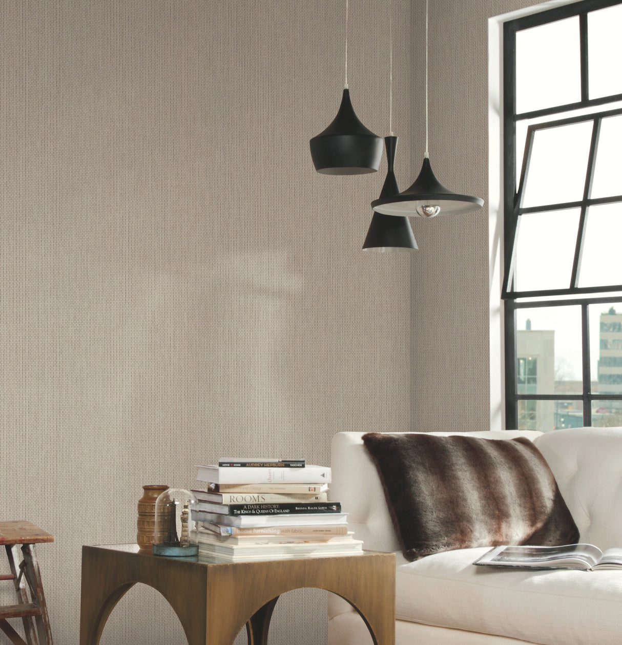 York TD1045N Petite Metro Tile Beige Wallpaper