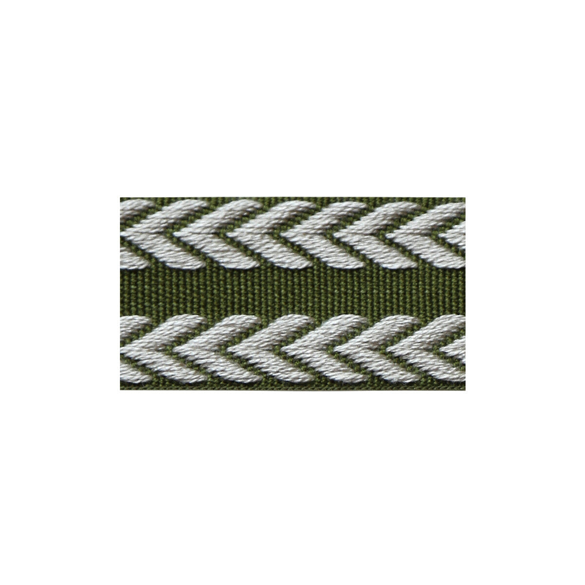 LEE JOFA TL10182.316.0 CHEVRON BRAID OLIVE GREEN & FLAX TRIM - Eade's Wallpaper