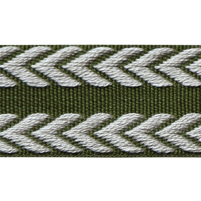LEE JOFA TL10182.316.0 CHEVRON BRAID OLIVE GREEN & FLAX TRIM - Eade's Wallpaper