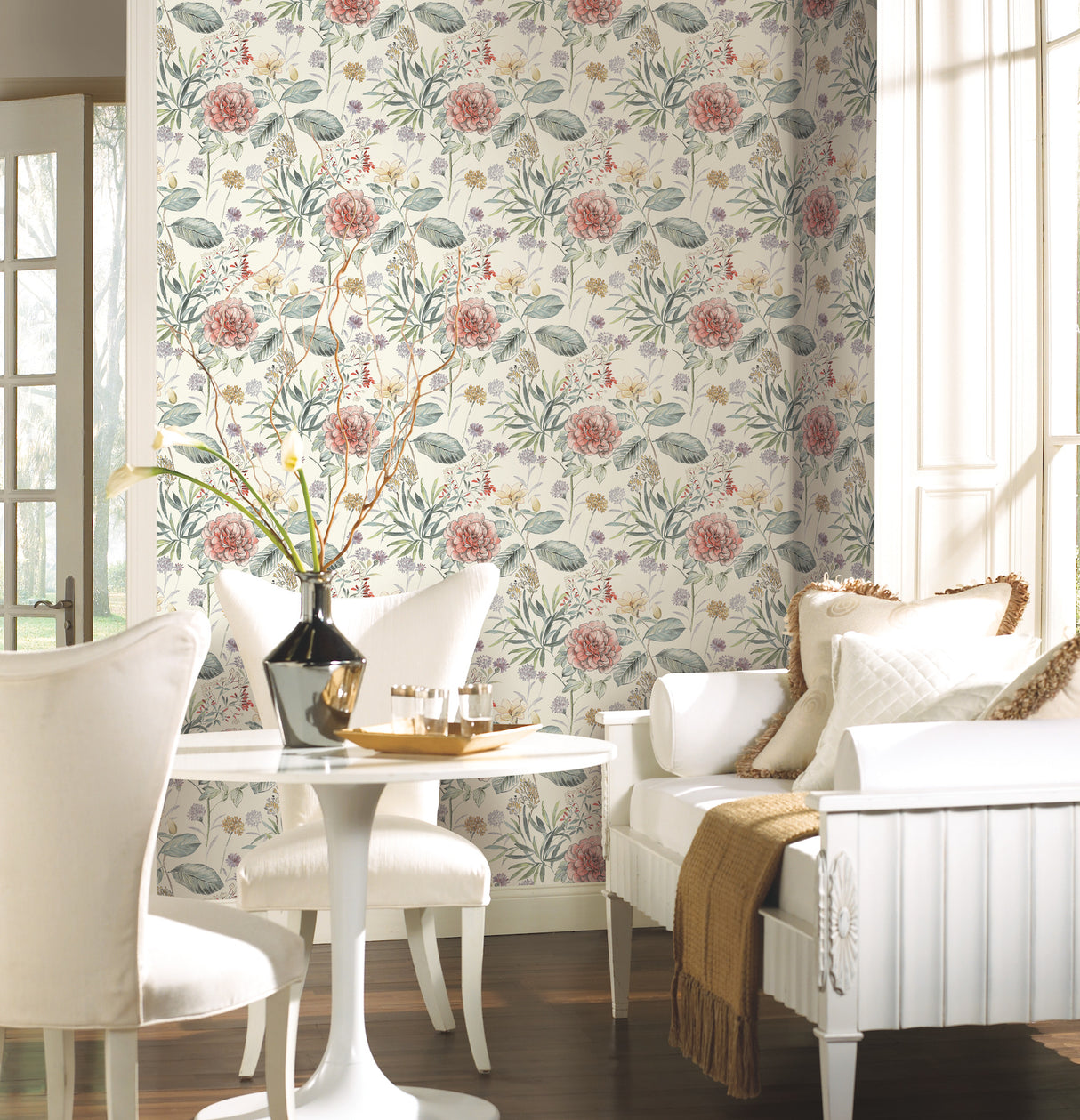 York TL1919 Midsummer Floral Coral Wallpaper