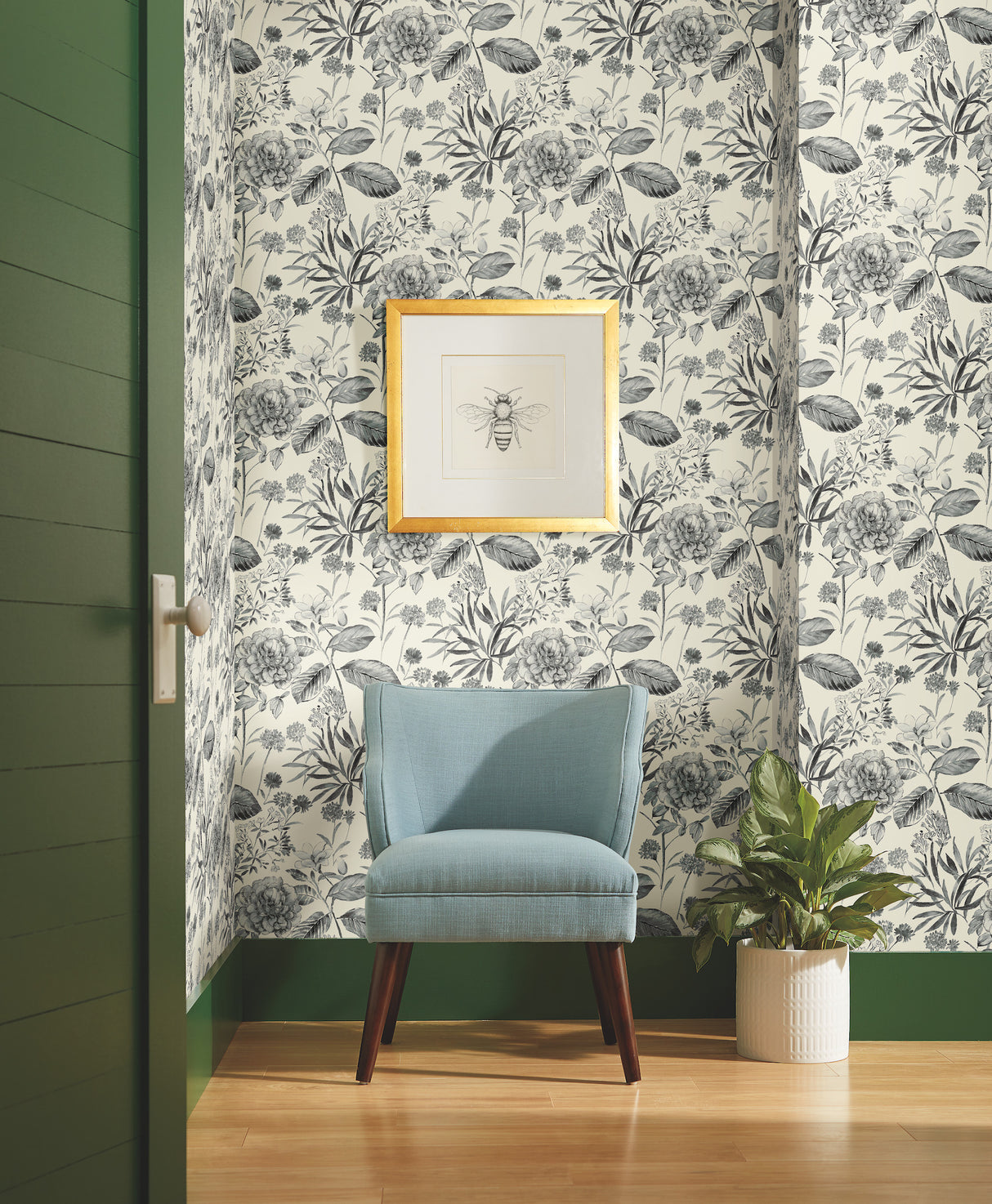 York TL1922 Midsummer Floral Grey Wallpaper