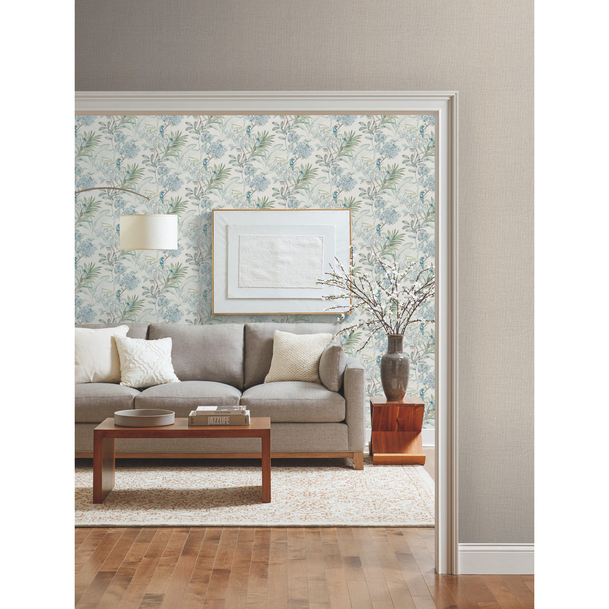 York TL1926 Handpainted Songbird Turquiose Wallpaper