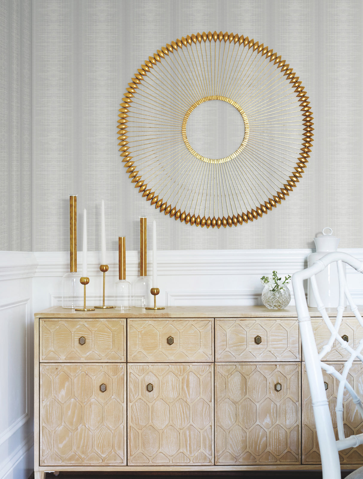 York TL1961 Silk Weave Stripe Grey Wallpaper