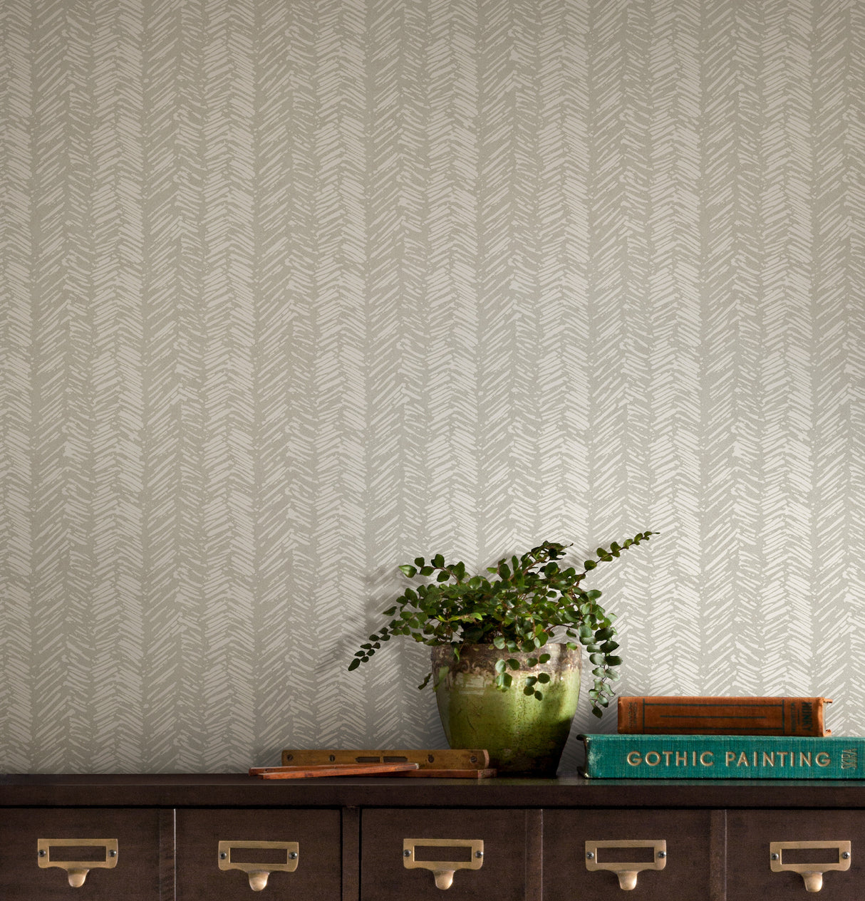 York TL1974 Fractured Herringbone Light Brown Wallpaper