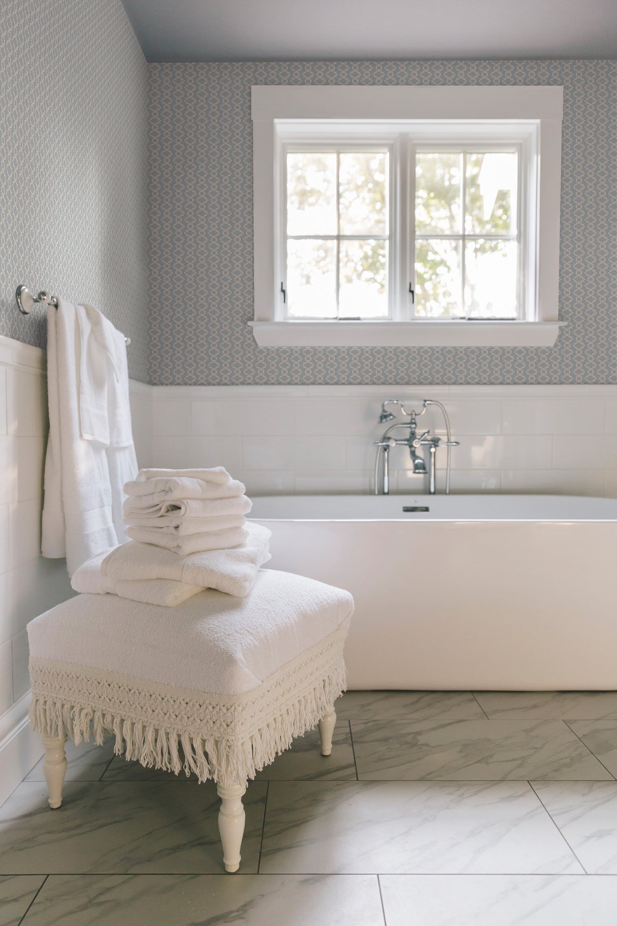 York TL1985 Canyon Weave Blue Wallpaper