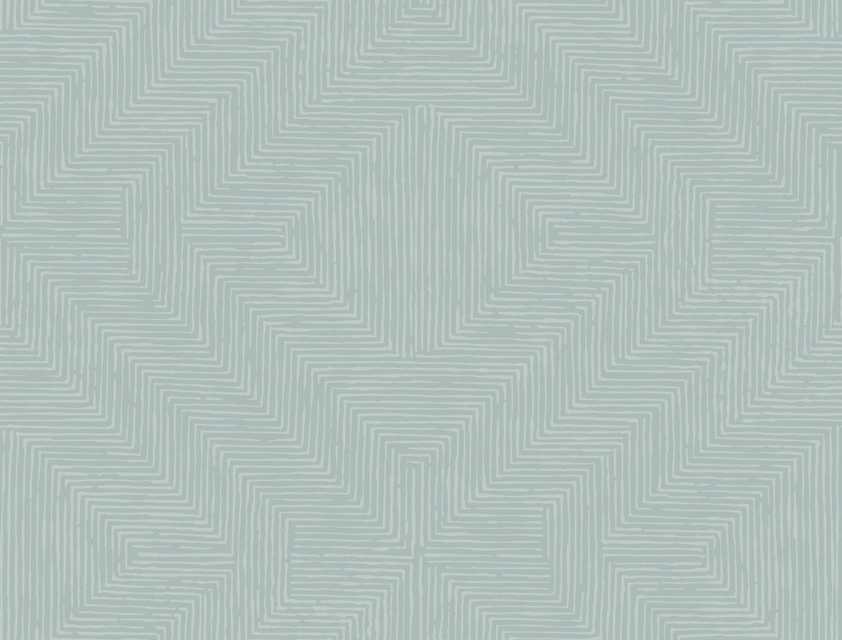 York TL1989 Diamond Channel Green Wallpaper