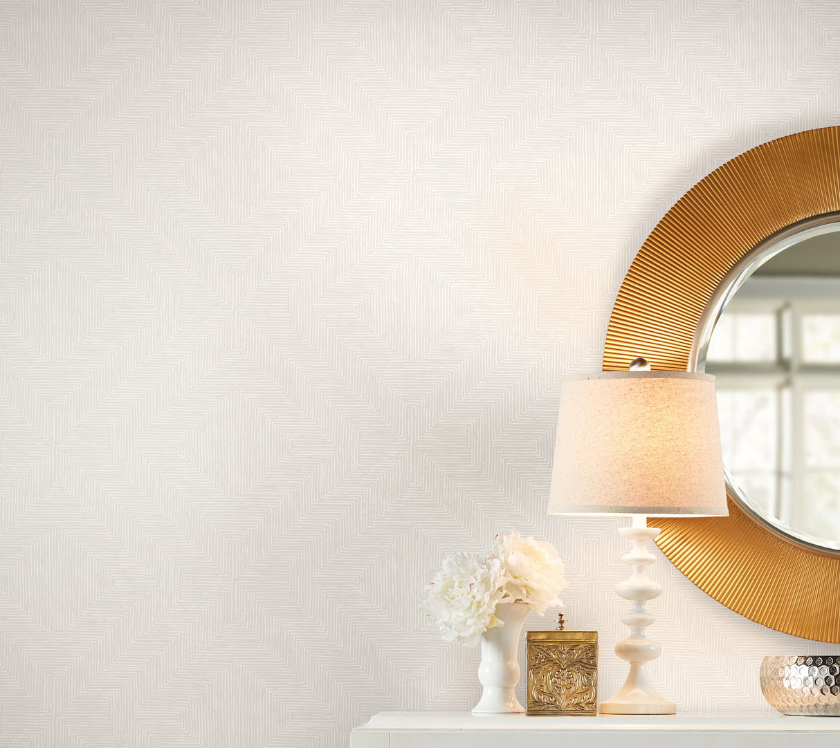 York TL1990 Diamond Channel Light Grey Wallpaper