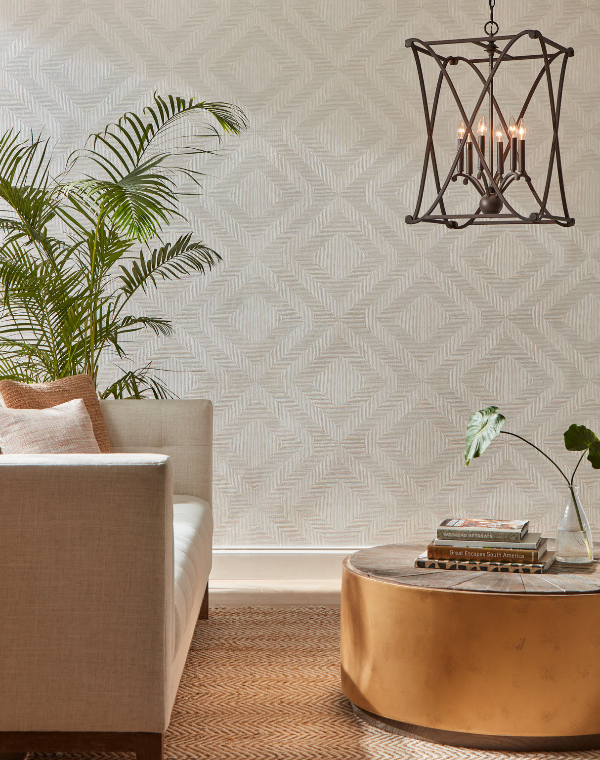 York TL1990 Diamond Channel Light Grey Wallpaper