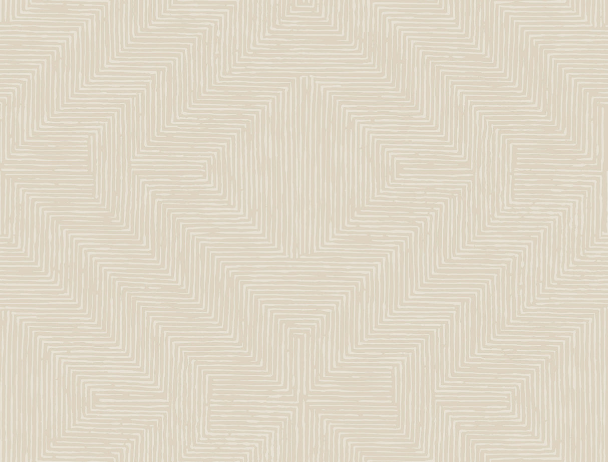 York TL1991 Diamond Channel Beige Wallpaper