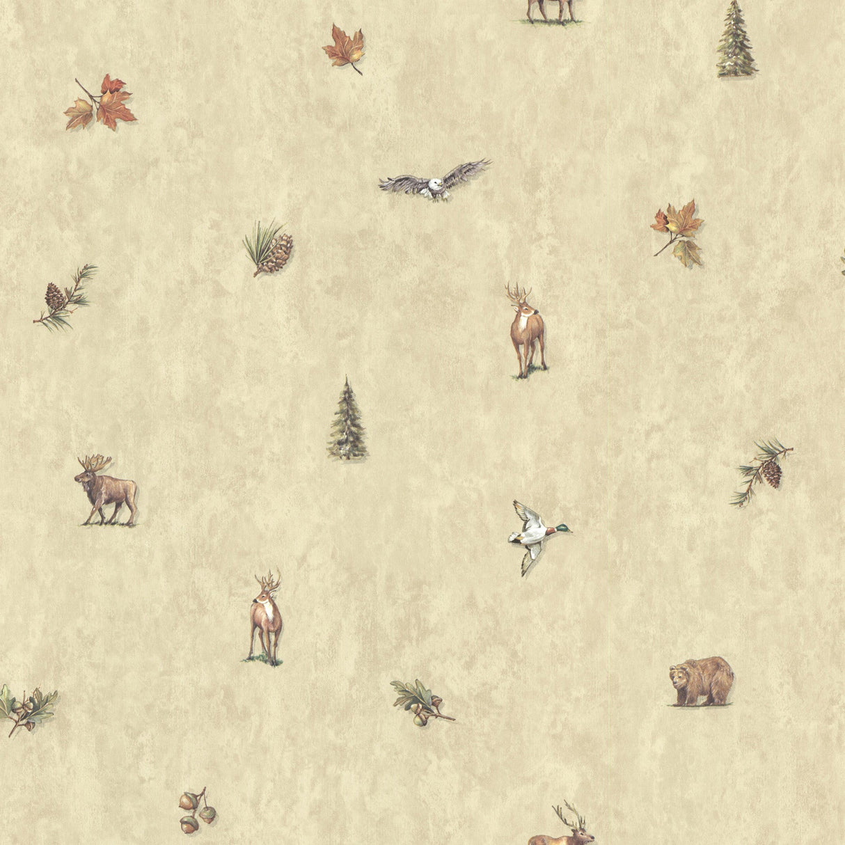 Chesapeake TLL01451 Hiram Neutral Animal Toss Wallpaper