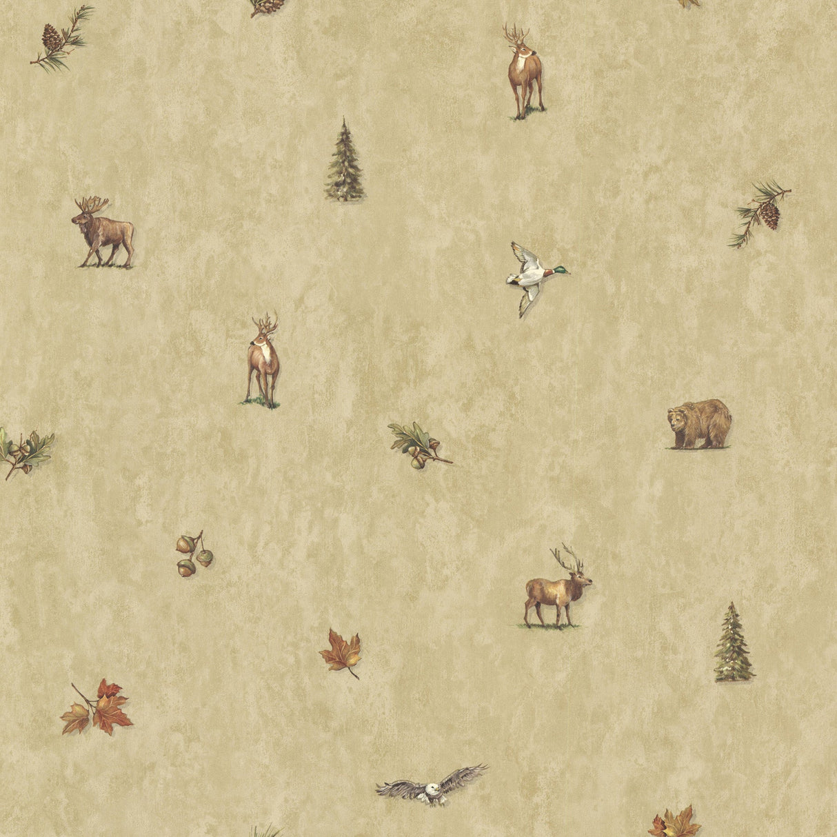 Chesapeake TLL01452 Hiram Wheat Animal Toss Wallpaper
