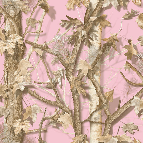 Chesapeake TLL01463 Sawgrass Pink Camo Forest Wallpaper