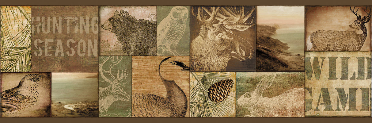 Chesapeake TLL01493B Trumball Brown Wild Game Border