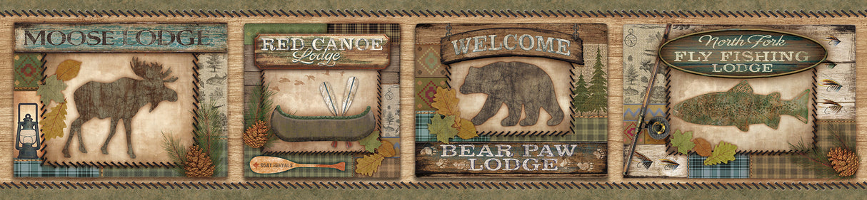 Chesapeake TLL01561B Tugalo Green Bear Paw Lodge Border