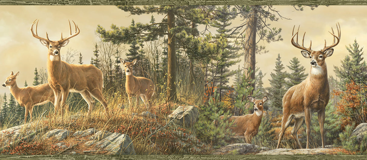 Chesapeake TLL48461B Ashmere Green Whitetail Crest Border