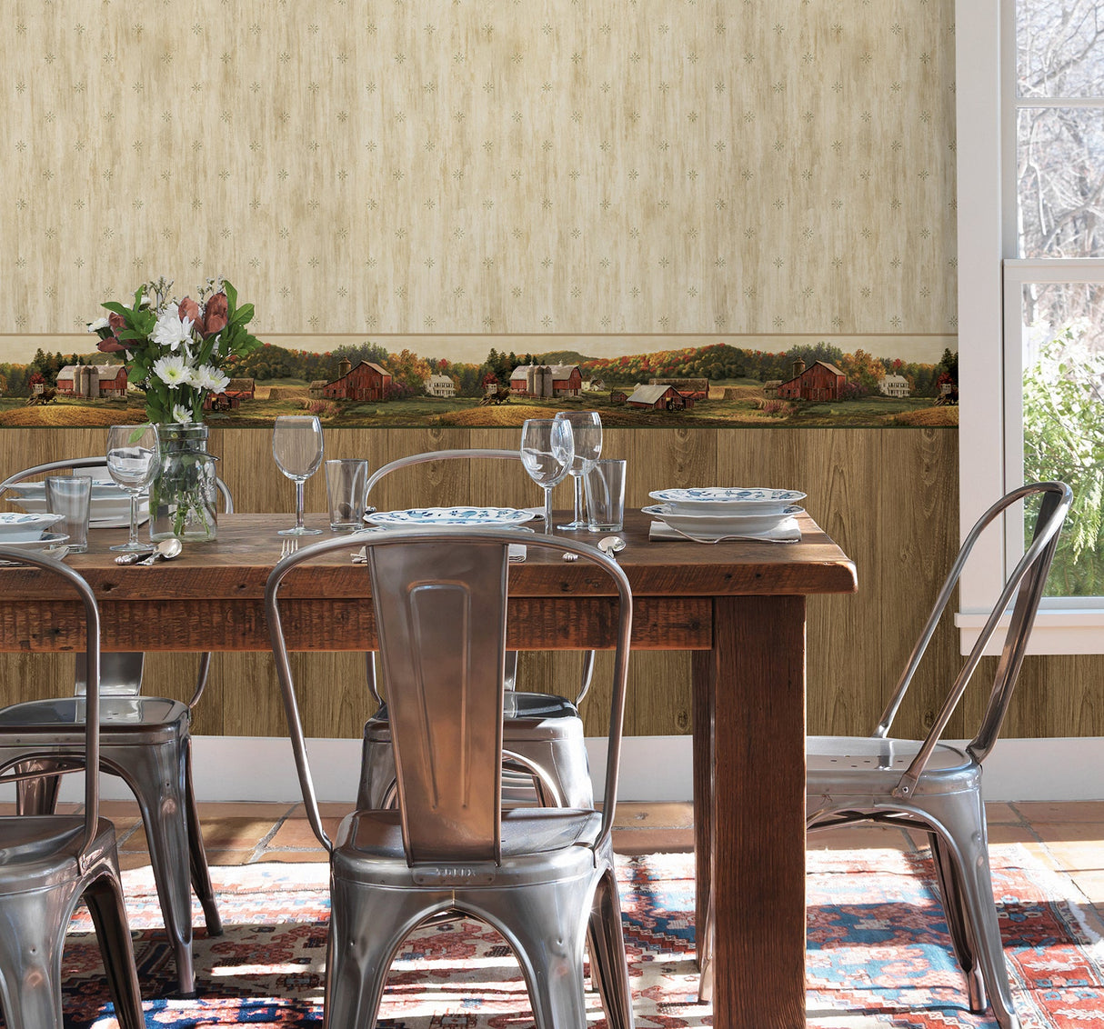 Chesapeake TLL66385 Heron Olive Stencil Starburst Wallpaper