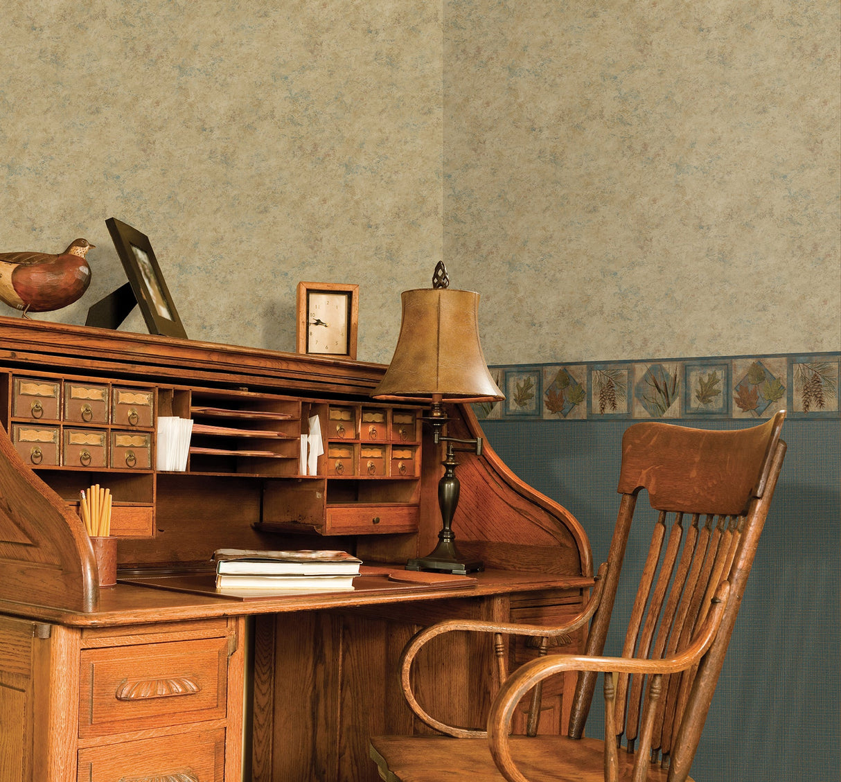 Chesapeake TLL76141 Moores Green Scroll Harbor Texture Wallpaper