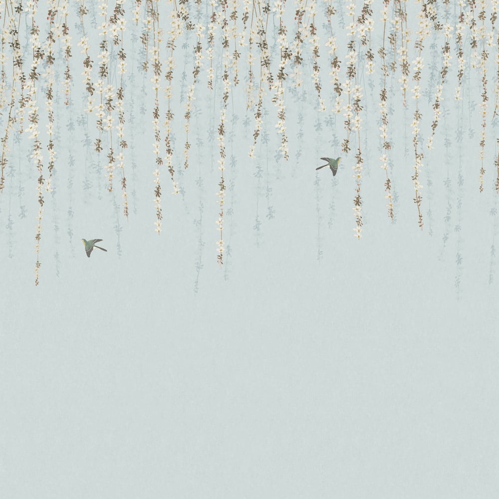 Thibaut BLOSSOM MURAL TM24453 in Blue Mural - YUTORI
