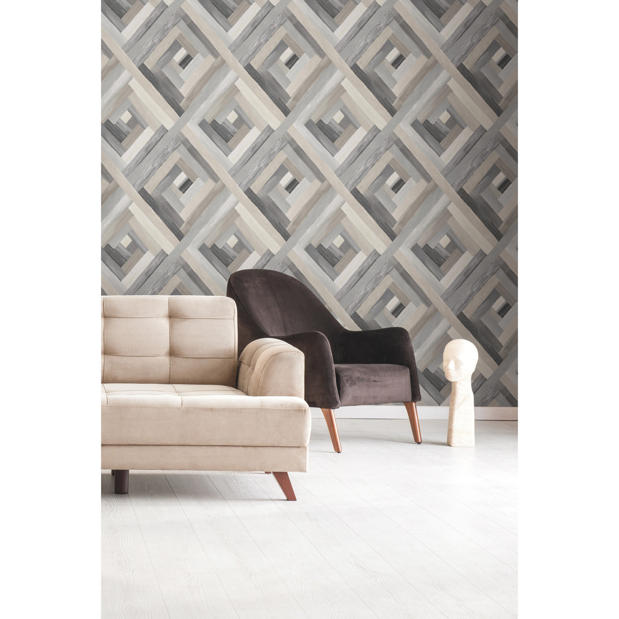York UC3834 Wynwood Geometric Grey Wallpaper