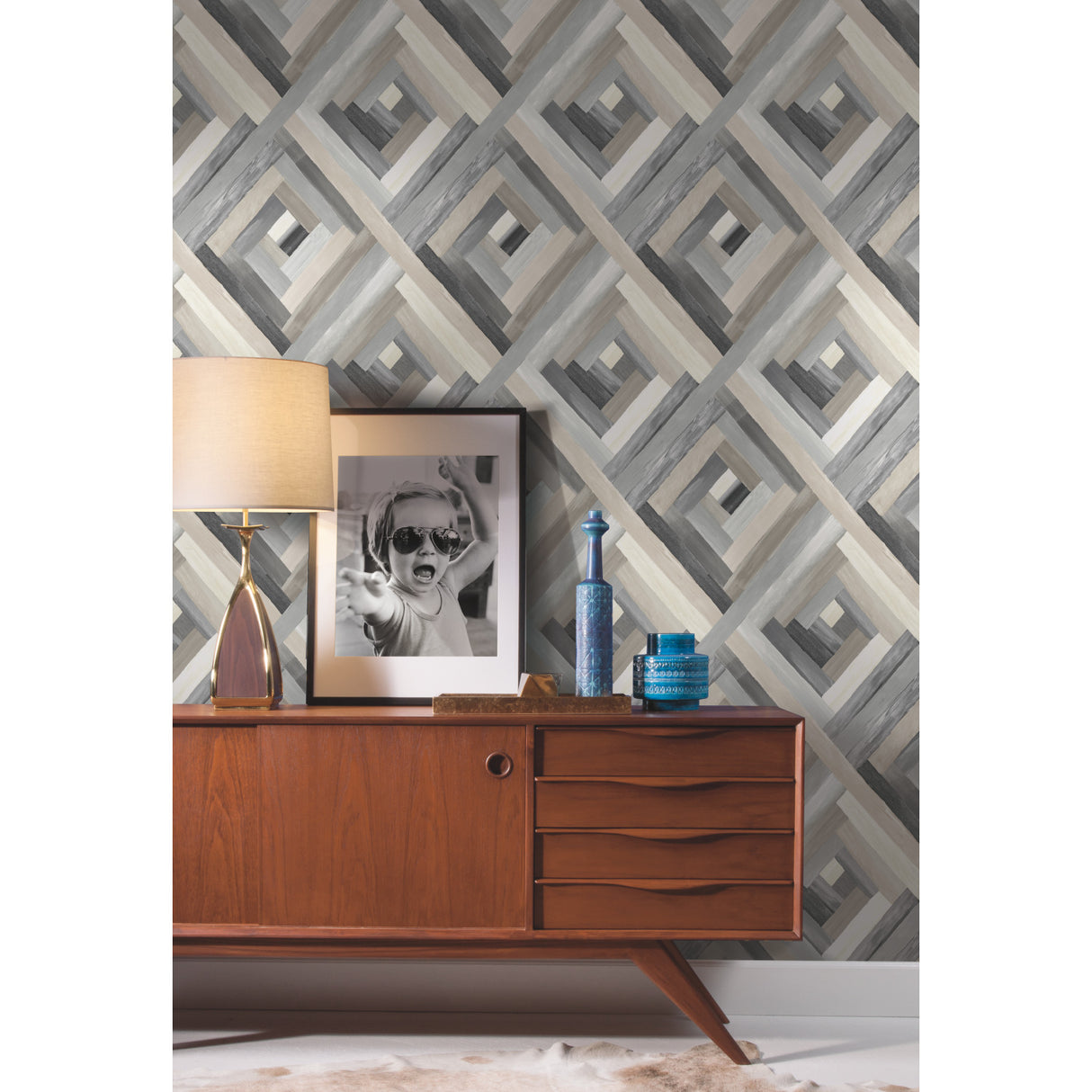 York UC3834 Wynwood Geometric Grey Wallpaper