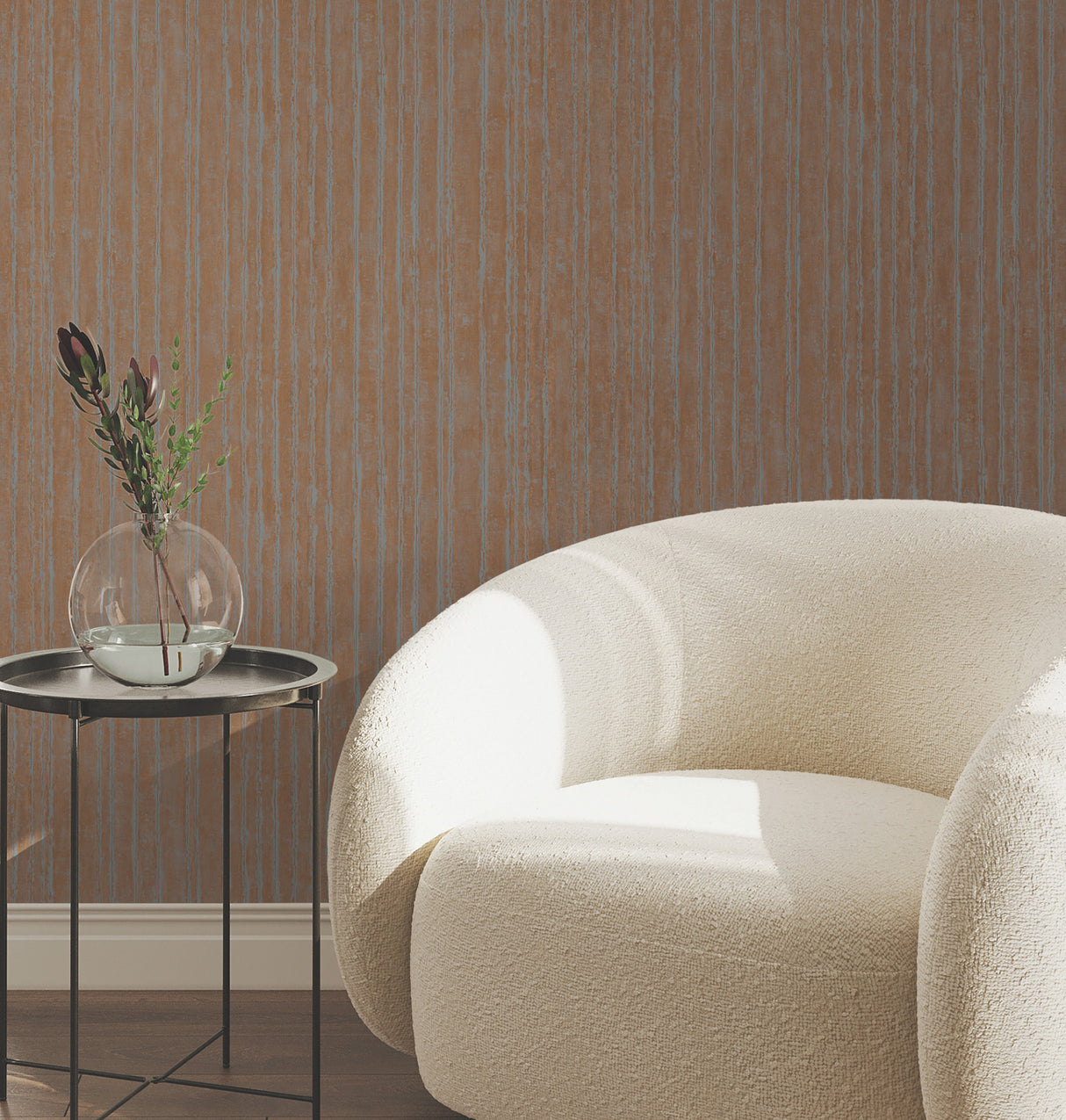 York Wallcoverings UW1026N Precious Metal Copper Corrugated