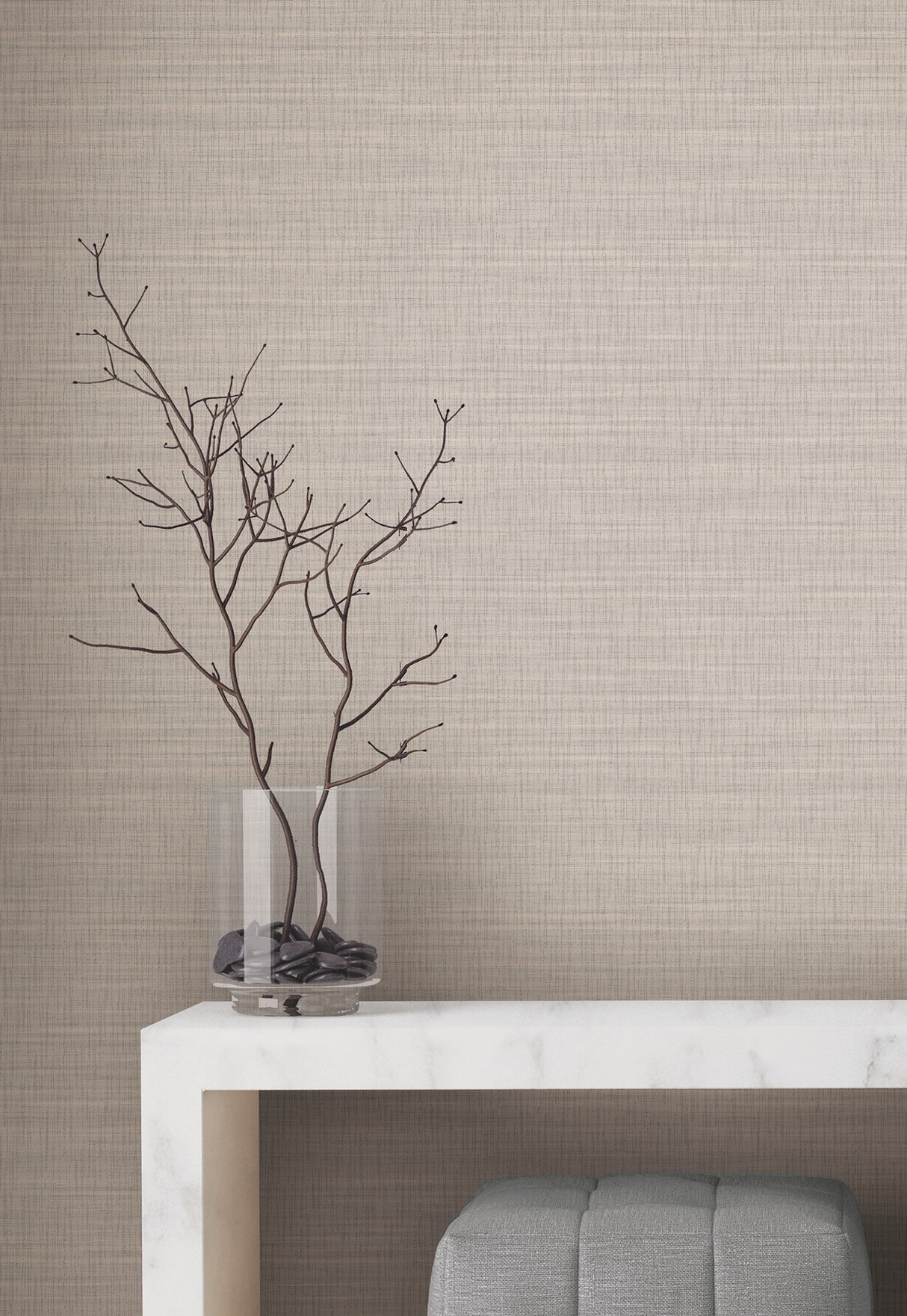 York Wallcoverings UW1044N Down To Earth Taupe Striated Wall