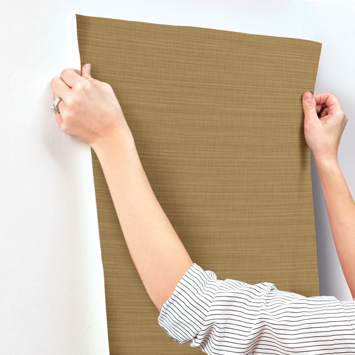 York Wallcoverings UW1045N Down To Earth Brass Striated Wall
