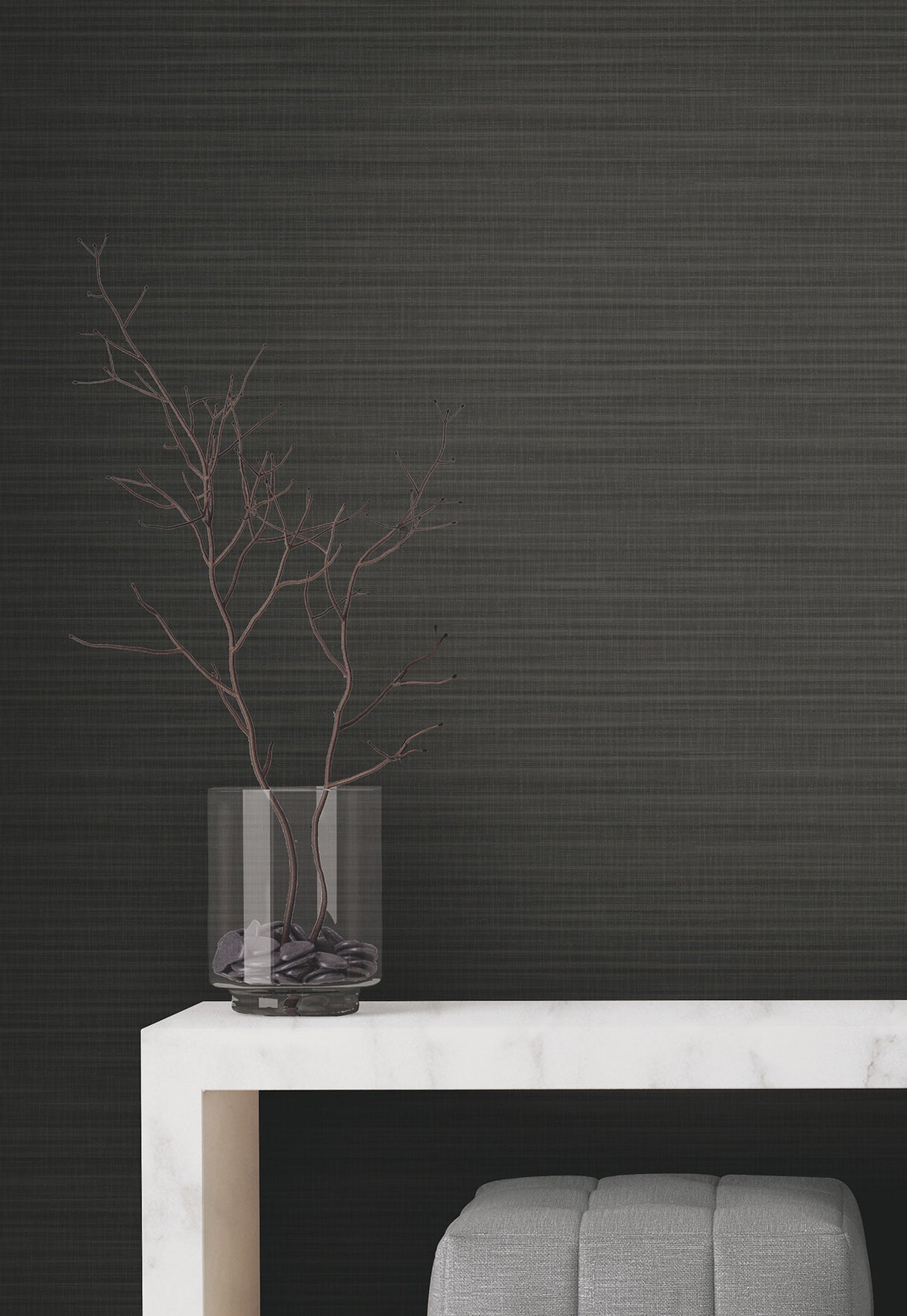 York Wallcoverings UW1046N Down To Earth Charcoal Striated W