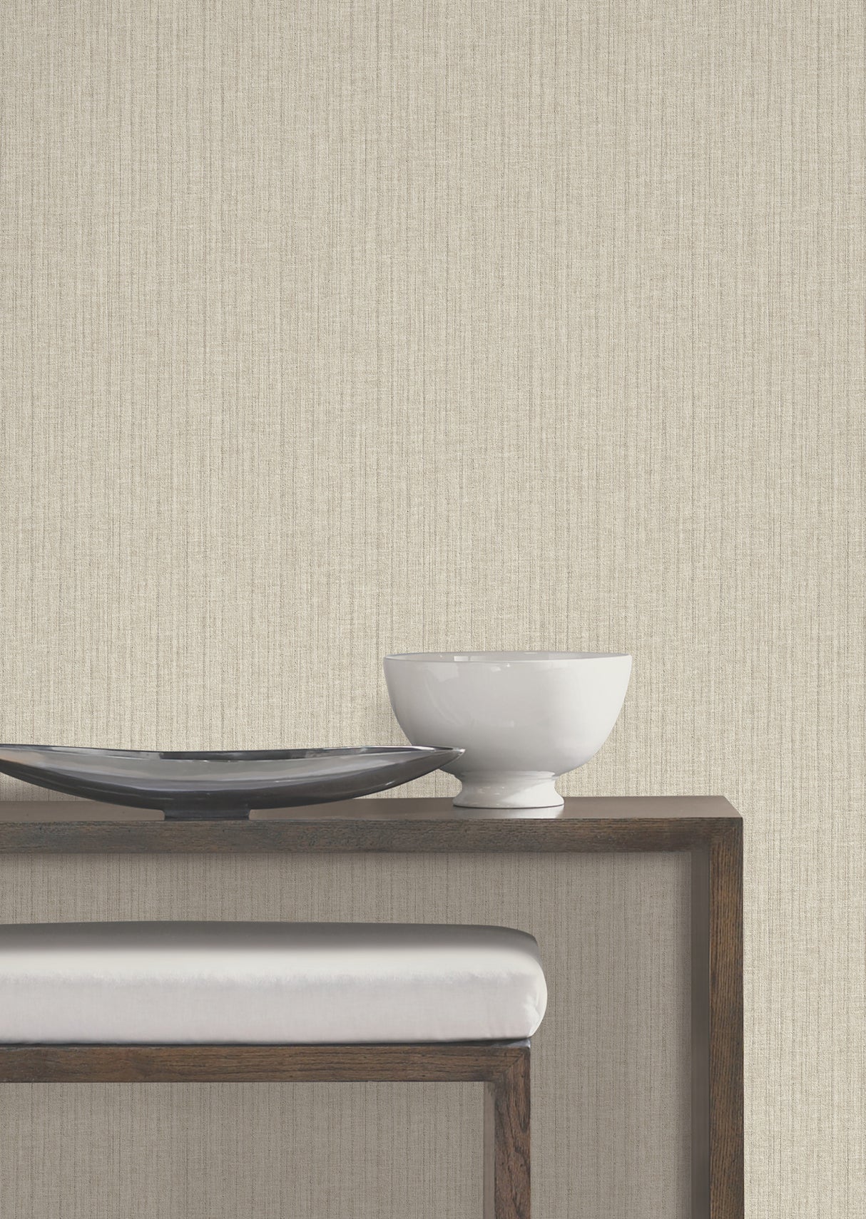 York Wallcoverings UW1051N Silk Spun Khaki Tactile Stripe Wa