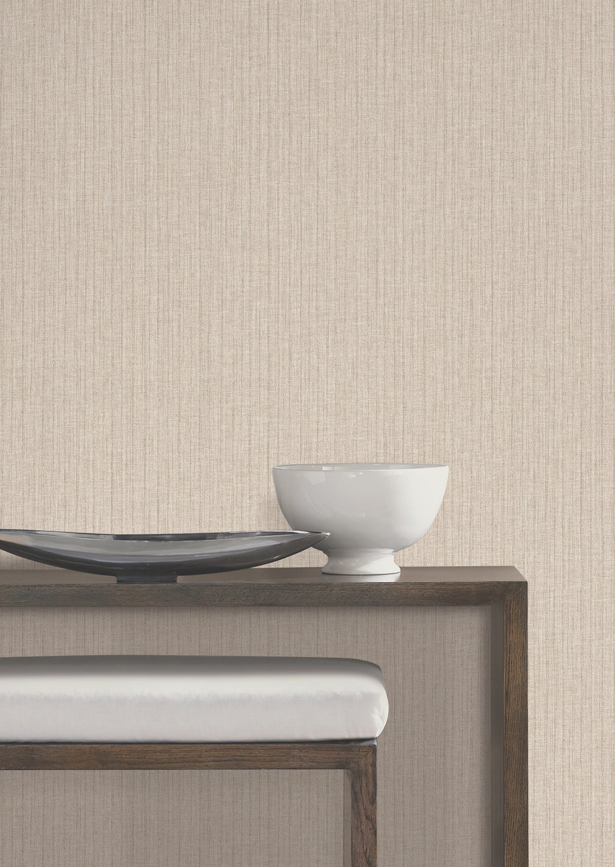 York Wallcoverings UW1052N Silk Spun Beige Tactile Stripe Wa