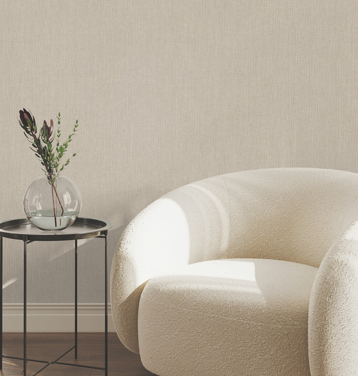 York Wallcoverings UW1053N Silk Spun Light Brown Tactile Str
